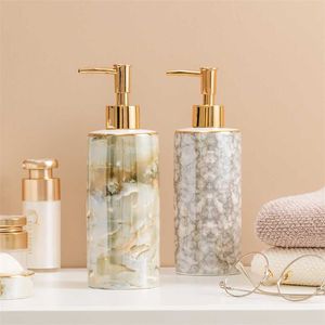 1 Pc Nordic Ins Ceramic Liquid Soap Dispenser Lotion Dispensing Bottle Hand Sanitizer Press Bottle Bathroom Accessory Set Gift 211130