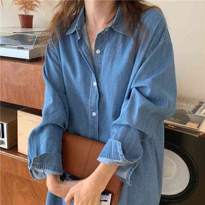 Spring Women'S Dress 2021 Shirt Dress Long Evening Female Vintage Maxi Party Oversize Beach Women Dresses Denim Elegant Prom Y2k Y1204