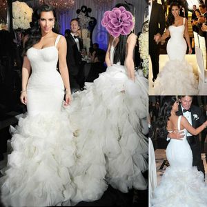 Sexy Mermaid Wedding Dresses Sweetheart Crystal Pearls Beaded Ruffled Layered Nigerian Bridal Gowns