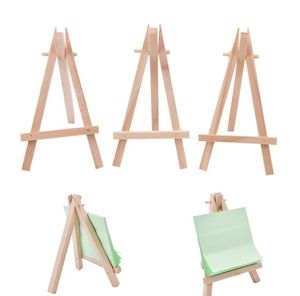 8x15cm naturlig trä mini stativ easel bröllop dekoration målning liten hållare menybräda accessoriy stand displayhållare sn5606