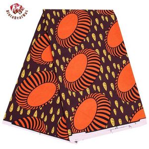 African Fabric Wax Print Royal Bule Bakgrund 100% Polyesterväv vid gården för symaterial för festklänning FP6370 210702