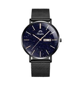 Watch, men, simple, quartz movement, round, steel band, alloy case, glass, fashion, elegant, romantic, cool, small dial, stars, calendar