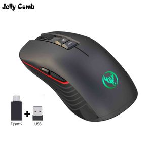 Jelly pente 2.4GHz mouse sem fio mouse recarregável 3600dpi ajustável usb typ-c silencioso ratos macbook laptop gamer