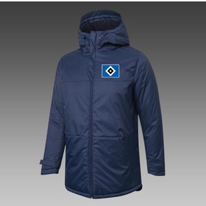 Mens Hamburger SV Down Winter Outdoor Leisure Sports Coat Outerwear Parkas Team Emblem Customized