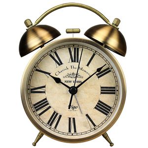 Other Clocks & Accessories Night Light Metal Vintage Alarm Clock Bedroom Retro Table Bedside Desktop Quartz Desk Movement Mechanis Gift