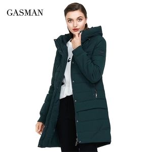 Gasman Collection Hooded Ciepłe Płaszcze Zimowe Kobiety Wysokiej Jakości Parka Long Coat Grube Kurtki Kobiet Wiatroodporny 1820 211216