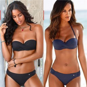 Sexy Bikinis Backbloble Backless Bikini Set Bandage Push Up Плавательная одежда Женщин Холтер Купальник Бразильские Купальные Костюмы Beachwear