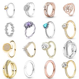 Novo 2021 100% 925 Sterling Prata Crown Jewel Ring Fit DIY Pulseira Original Fshion Jóias Presente