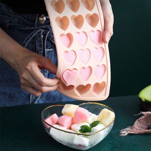 Bar Silicone Ice Cube Molds Heart Round Square Shaped 21 Grid Flexible Ices Tray for Whiskey Cocktail