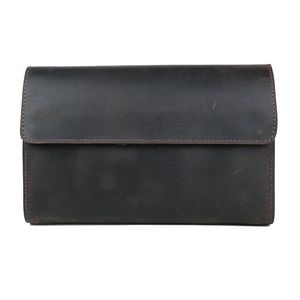 Geldbörsen Tiding Luxus italienisches Leder Herren Clutch Brieftasche Tasche Vintage weicher Reißverschluss lange Organizer Designer Geldbörse Dunkelbraun 4062