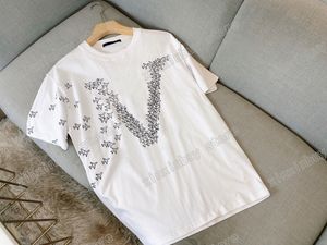 22ss mężczyźni kobiety projektanci t-shirty tee samoloty drukowanie z krótkim rękawem mężczyzna wycięcie pod szyją paryż moda Streetwear czarny biały S-XL