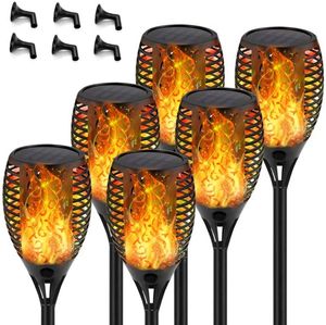 Saiten 33LED Solar Lichter Outdoor Taschenlampe Licht mit flackernder Flamme für Halloween oder Dekoration für Garten Weg-Auto On/Off