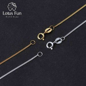 Lotus Fun Real 925 Sterling Silver Halsband Fina Smycken 18K Gold Classic Easy Match Chain Without Pendant för Kvinnor Tillbehör