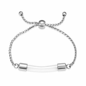 Bangle rostfritt stål kremation armband för aska - transparent glasrör urn minnesmässor smycken män kvinnor