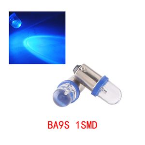 100Pcs/Lot Blue BA9S 1SMD Convex LED Bulbs Car Replacement Lights Wedge Instrument Lamp Width Reading Light DC 12V