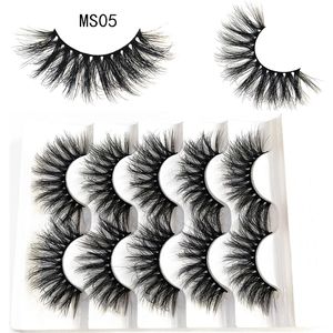 20mm Wispy False Eyewashes 5PAirs Faux 3d Mink Eyelash Tjocka Långa Ögonfransar Förlängning Mjuk Lash Bulk