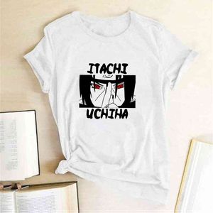 Summer Japanese Ninja Women s T shirt Anime Harajuku Itachi Print T Shirt Casual Street Style Short Sleeve Graphic Tops Tee G220310