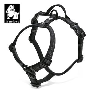 Truelave Dog Harness Reflexivo Nylon Ribbon SBR Diving Inside LED Piloto Posição Posição de quatro pontos Ajuste PET VESTE TLH6171 210729