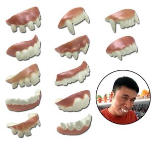 Dentes falsos halloween festa brincadeira brinquedos simulação podre zumbi dente engraçado engraçado falso vampiro dentadura dentadura masquerade cosplay truque adereços brinquedo decoração