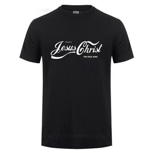 Gelin Kadrosu T Shirt toptan satış-Keyfini İsa Mesih Gerçek Kral Hıristiyan Eğlence T Gömlek Vaftiz Kilisesi Gelin Kadro Estetik İnanç Pamuk Komik Hediye T shirt