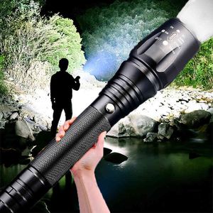 2021 Newest 100000 Lumens Most Powerful LED Flashlight Zoom 5 Modes Torch Tactical Flashlight Rechargeable Hand Lamp For Hunting 210322