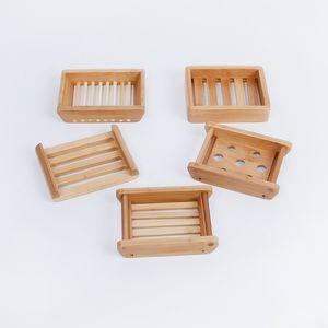 Bamboo Soap Boxes Square Douche Room Soaps Dish Basin Duurzame sterke accessoires ZZ Q2