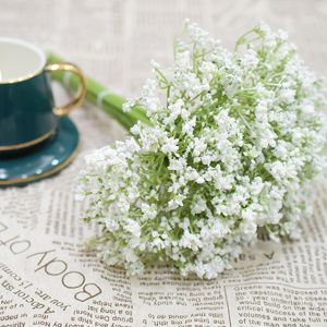 Pembe Mavi Düğünler toptan satış-4 Renk Adet Gypsophila Bebek Nefes Yapay Pembe Sahte Ipek Çiçekler Bitki Ev Buketleri Düğün Dekorasyon için Gerçek Dokunmatik Çiçekler DIY Ev Bahçe Mavi