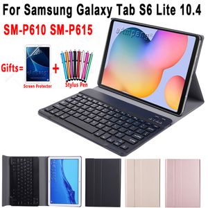 Fodral för Samsung Galaxy Tab S6 Lite 10.4 med tangentbord SM-P610 SM-P615 P610 P615 Cover Funda för Samsung S6 Lite 10.4 +