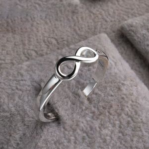 925 faixa de prata esterlina número 8 anéis infinitos infinitos moda noivado casamento anel de dedo grande Promotion