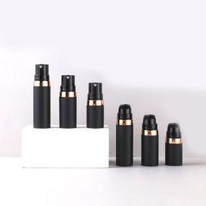 10ml 15ml spray cosmetic matte vacuum airless dispenser pump perfume bottle black gold 5ml