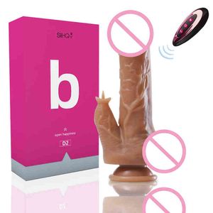 NXY-Dildos Dongs Cupidlover Realistische Fernbedienung Weiblicher Penis-Dildo-Vibrator mit Zungenvibration Frau Sexspielzeug 0106