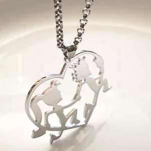 1PCS Big Hatchetman Hatchet women Heart Pendant Necklace Silver Stainless Steel Run Boy Insane clown posse Friendship ICP Charms 4mm 24 inch