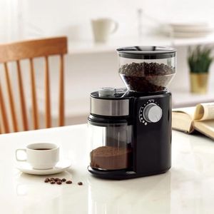 Elektrische Kaffeemühle Kaffeemühle Maschine Bohnenmühle Maschine Flache Grate Schleifen Schwarz EU STECKER