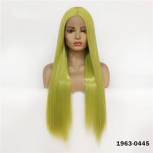 Synthetic Lacefrontal Wig Simulation Human Hair Lace Front Wigs 12~26 inches Long Straight High Temperature Silk Pelucas 1963-0445