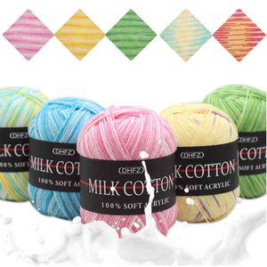 1pc akryl stickad parti 3ply supersoft ull stickning virka tröja 50g mjölk bomull färgstarka garn 23 färger supersoft baby mjuk y211129