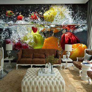 Custom 3D Stereoscopic Large Mural Fruit Wallpaper Cafe Shop Restaurant Tea Shop Background Wallpaper