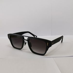 Mattschwarze, quadratische Sonnenbrille, grau schattiert, 2059, modische Spiegel-Sonnenbrille für Herren, Design-Brille, UV-Schutz, Brillen mit Box