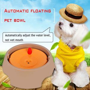 Dog Bowl Dispensador de água flutuante automático não molhado boca não sujo alimentador de animais de barba para médio pequeno