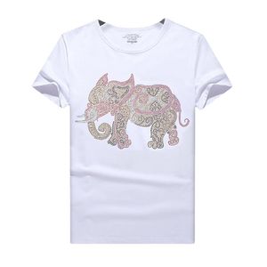 ビンテージラインストーンメンズクルーネックシャツトップス - 女性用夏カジュアル半袖Tシャツ、コットンブレンドS-7XL