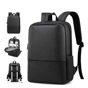 Fashion Black Teenager Backpack 15.6" Laptop Rucksack Travel Business Swiss Backpacking Men Retro USB Student School Shoulder Bags