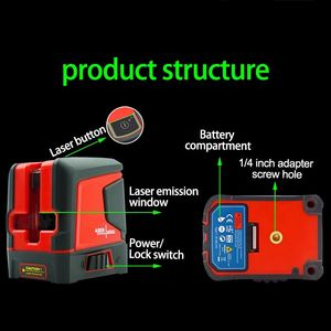 Linjer Laser Level Green Beam Self-Leveling Vertikal Horisontell Cross Line Layout Mätinstrument