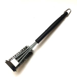 bbq tools Rugged Barbecue Grill Brush Stainless Steel Long Handle Cleaner Durable Cooking Brushes ZWL661