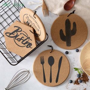 Mats & Pads Wooden Cartoon Simple Tableware Cup Stand Pot Mat Pad Bowl Holder Table Napkins Coasters Decoration