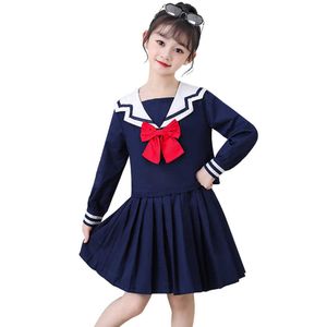 Girls School Clothes Big Bow Children per patchwork Teenage Kids Tracksuit 210528