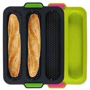 1pcs Silicone Mold French Bread Baking Mold Bread Baking Tray Nonstick Cake Baguette Mold Pans Bread Baking Tools 211110