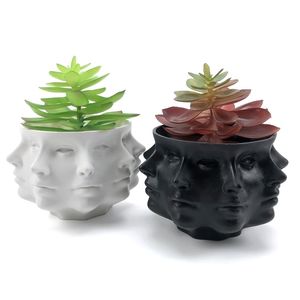 Multi-Face Succhulent Planter Vase Small Head Home Decoration Cactus Indoor Plant Pot 211215