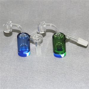 Cabeças de cachimbo de cachimbo de cachorro 14mm Recuperam o apanhador de cinzas de vidro do óleo do óleo com 4mm Recipientes de cera de silicone de quartzo