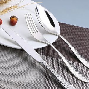 Conjunto de talheres de aço inoxidável de aço inoxidável colher de prata faca conjunto de faca de restaurante