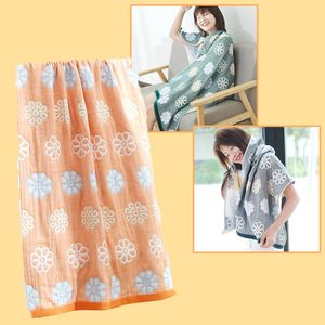 Handtuch Bad 100 % reine Baumwolle Decke 4 Schichten Strand japanischen Stil saugfähig weich für Erwachsene Kinder kostenlose Heimtextilien