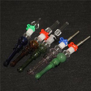 Wasserpfeifen 14mm Joint Mini NC Kit Micro NC Kits Glas Smoking Dab Straw mit Edelstahl-Quarzspitzen